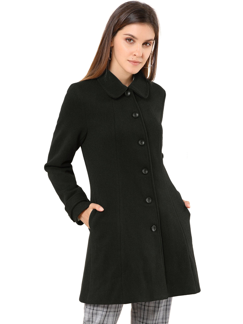 Slim-Profile Striped Overcoat