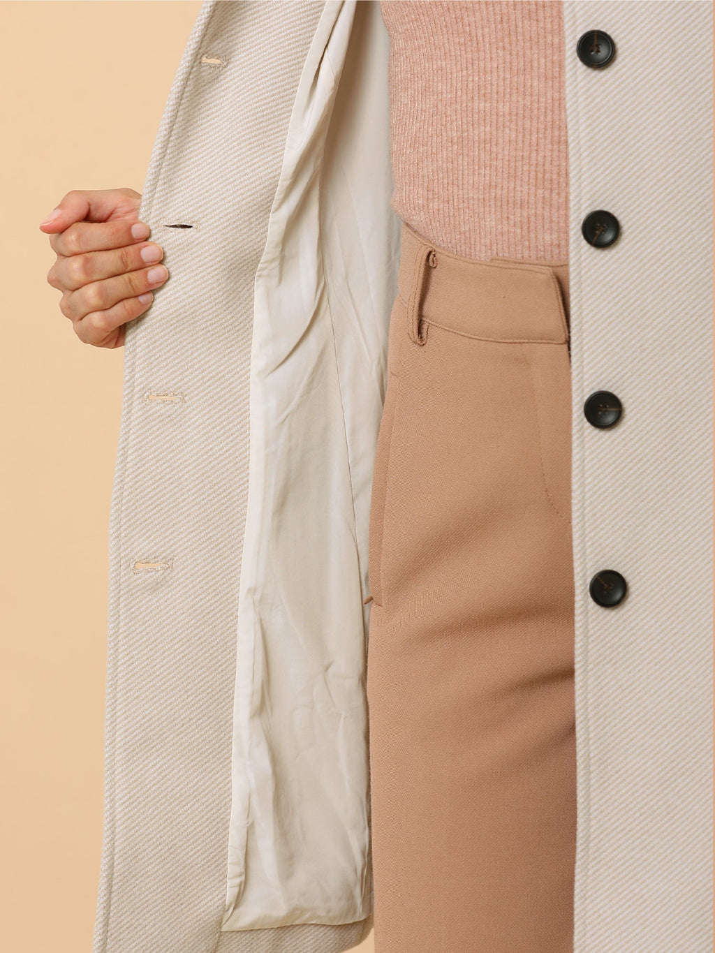 Slim-Profile Striped Overcoat