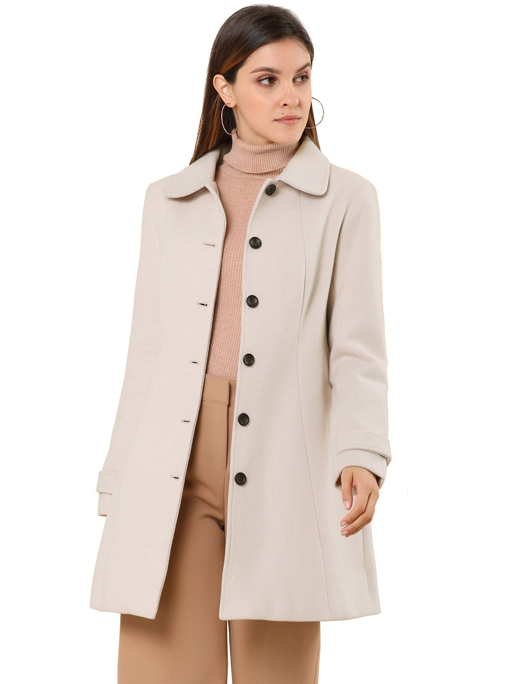 Slim-Profile Striped Overcoat