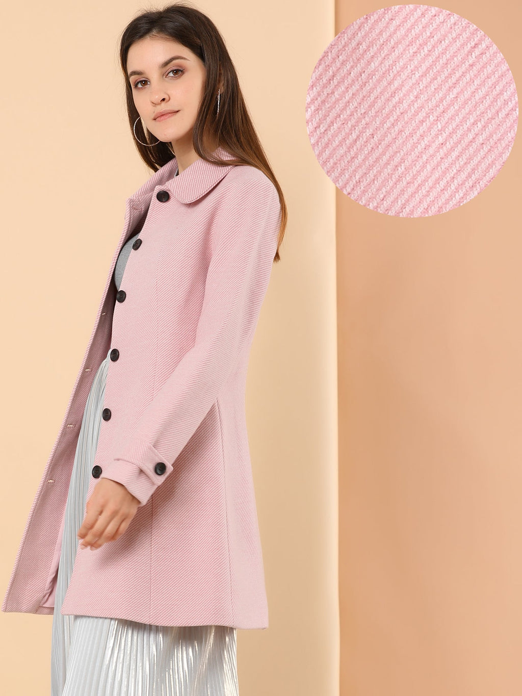Slim-Profile Striped Overcoat