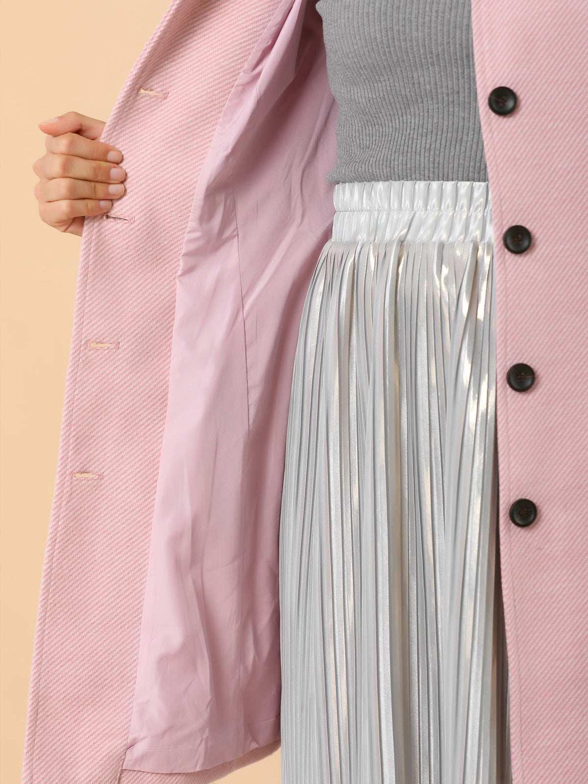 Slim-Profile Striped Overcoat