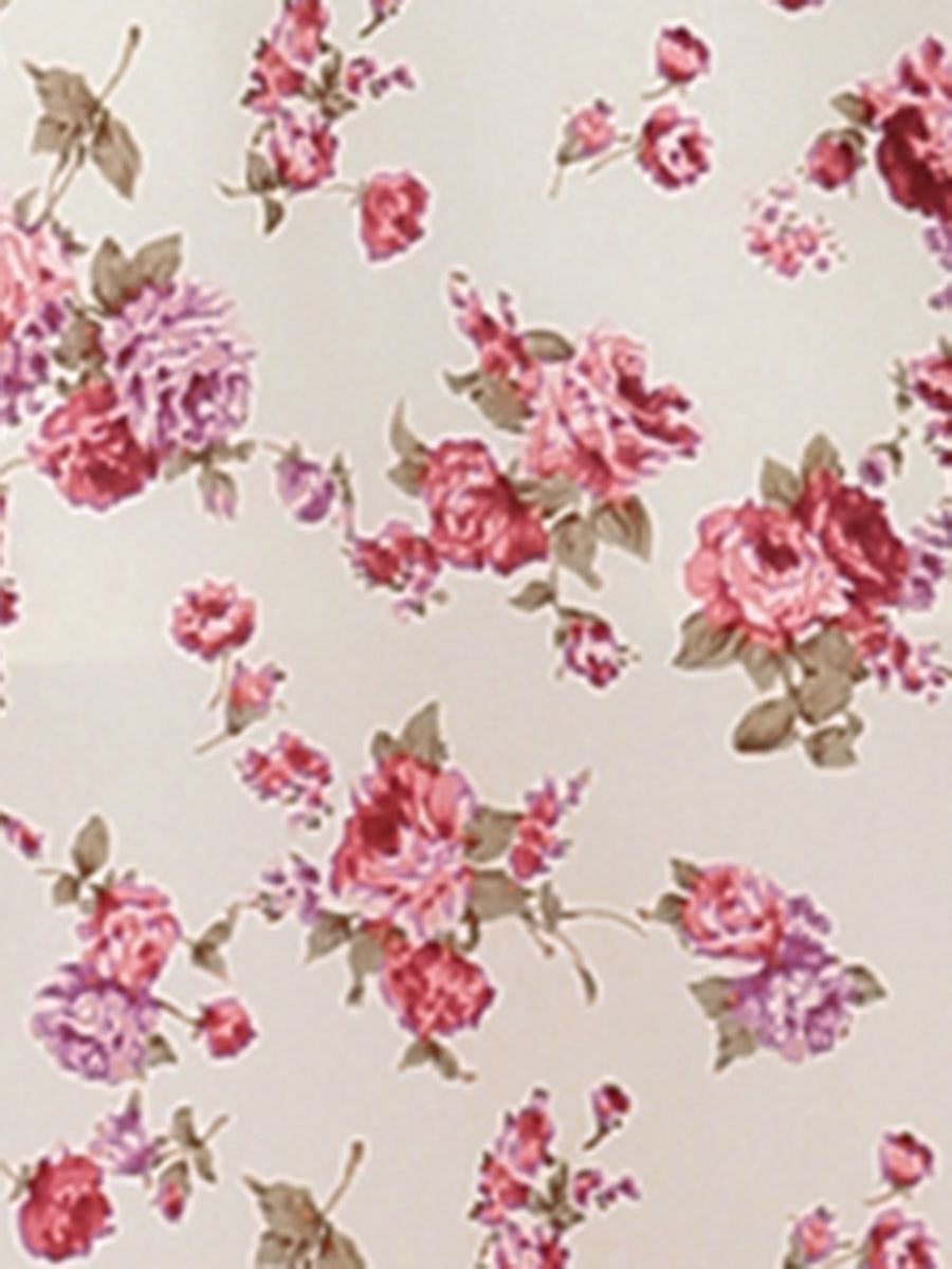 Smocked Floral Square Neck Dress