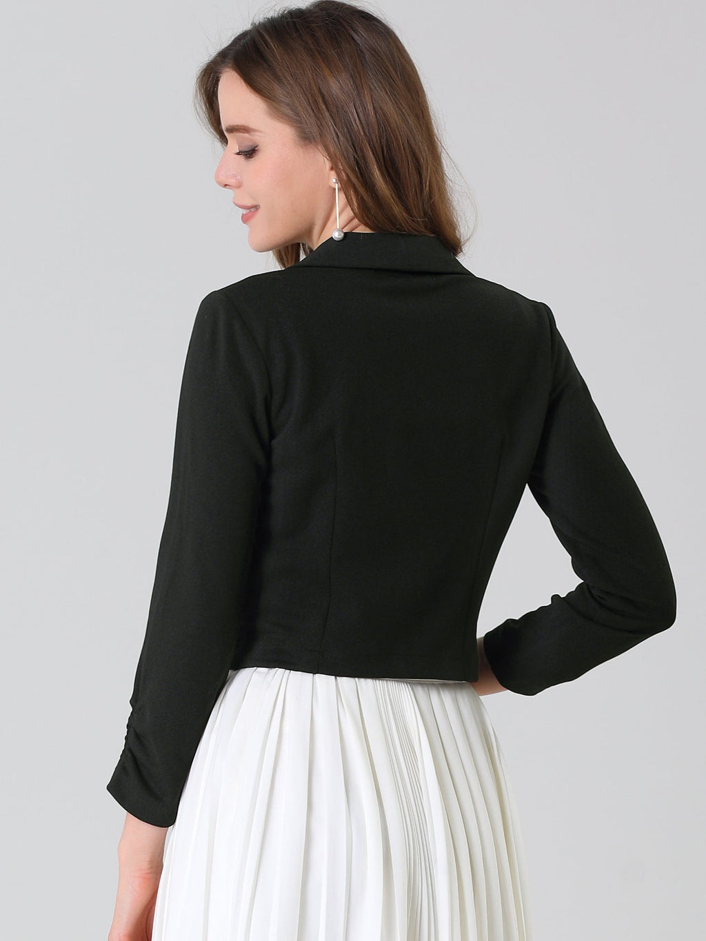 Open-Front Fitted Hook Blazer