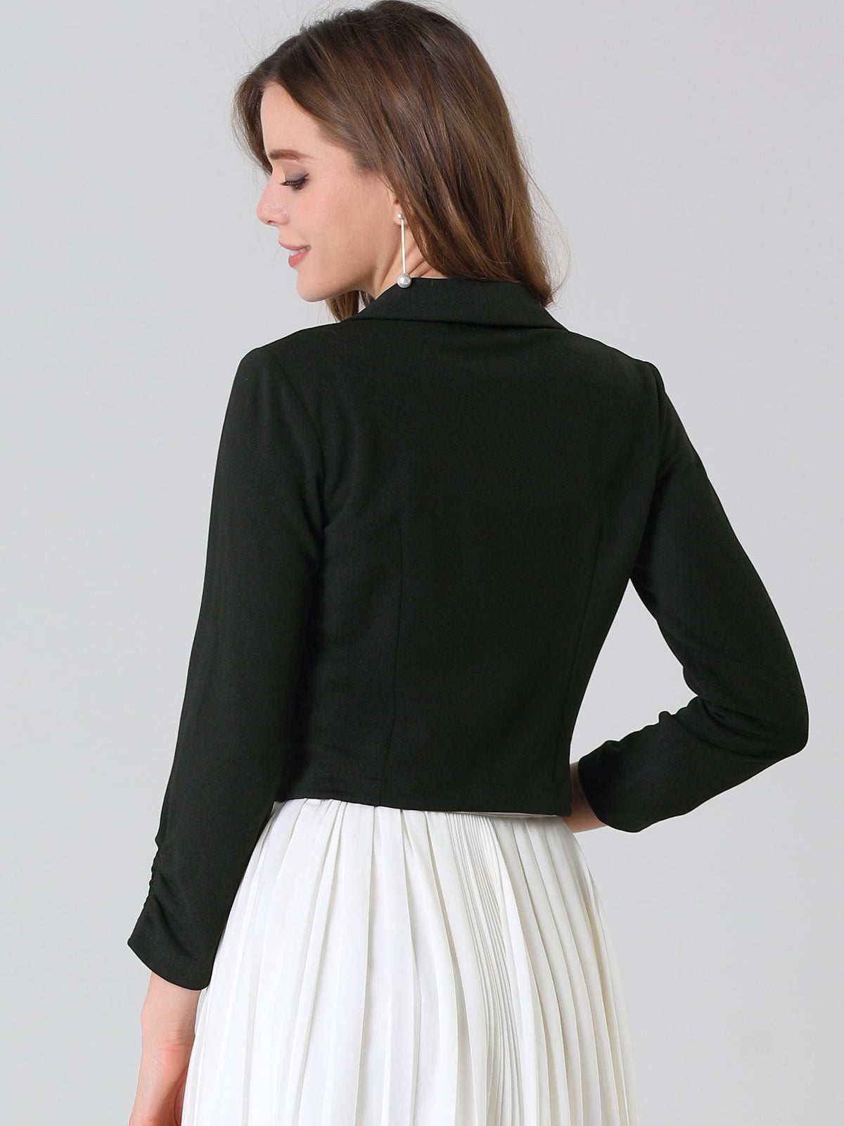 Open-Front Fitted Hook Blazer