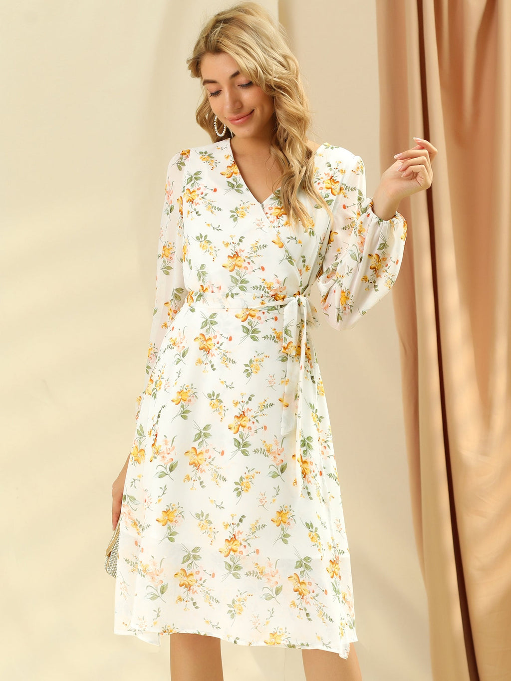 Tie Closure Sheer Long Dress