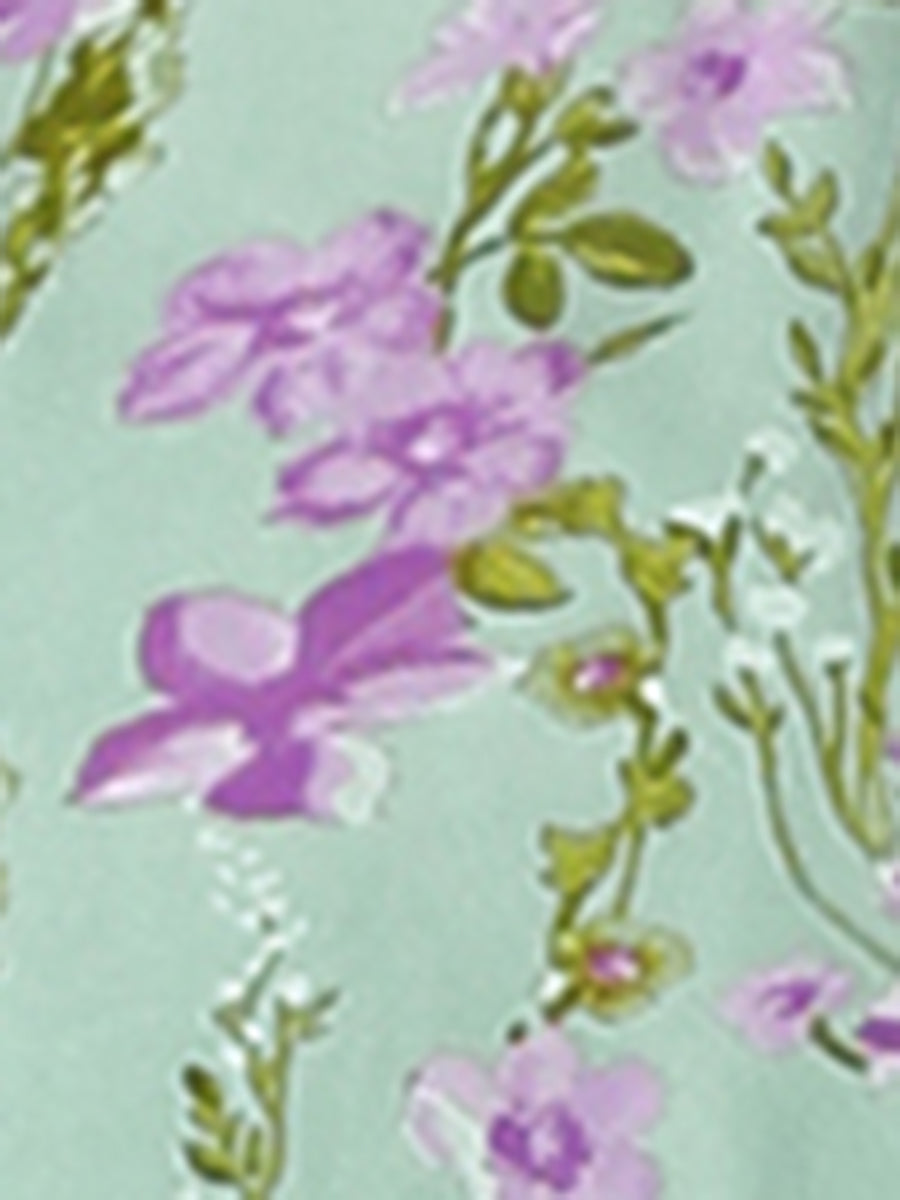 Floral Standing Collar Dress