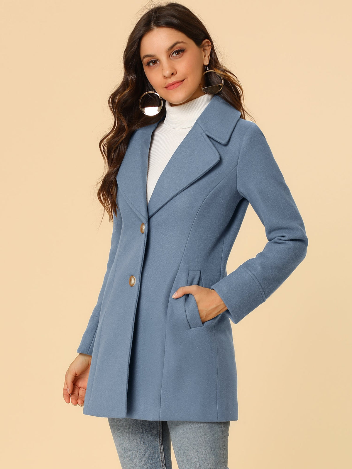 Curved Waist Vent Overcoat