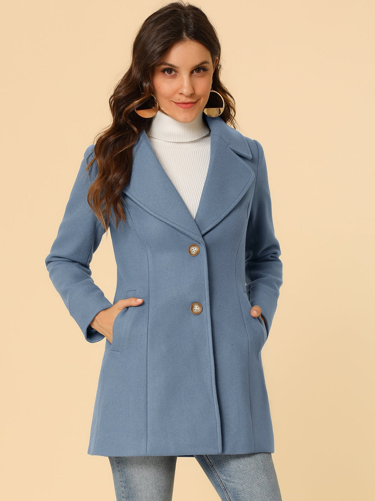 Curved Waist Vent Overcoat