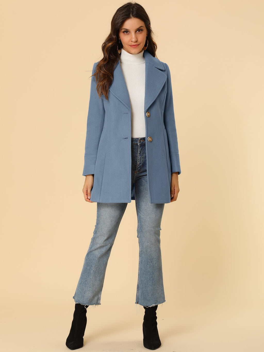 Curved Waist Vent Overcoat