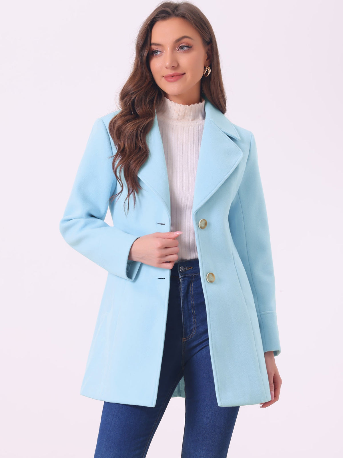 Curved Waist Vent Overcoat