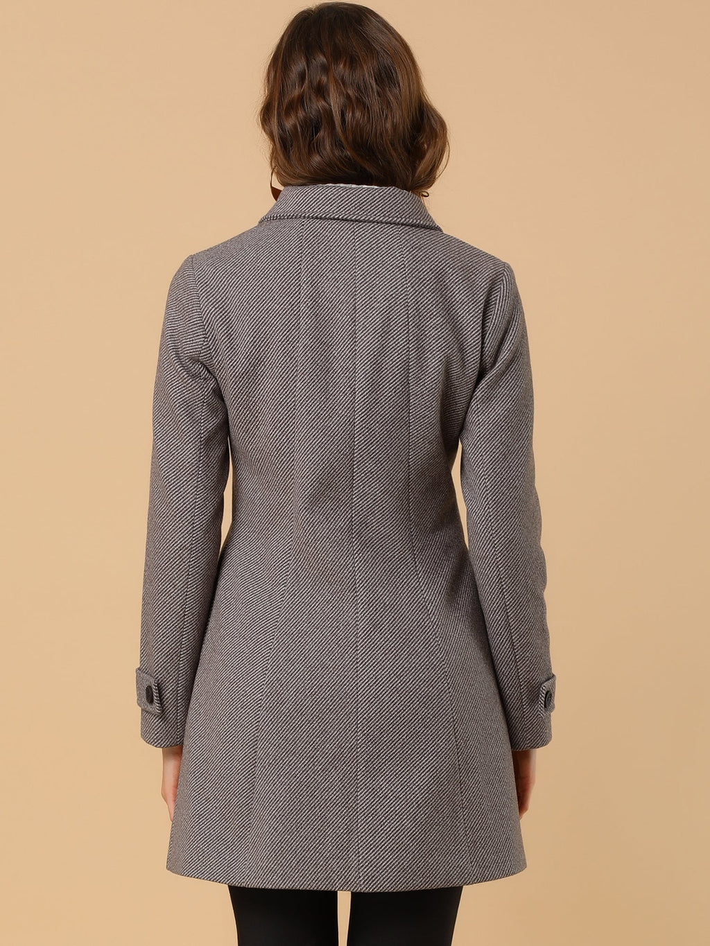 Slim-Profile Striped Overcoat