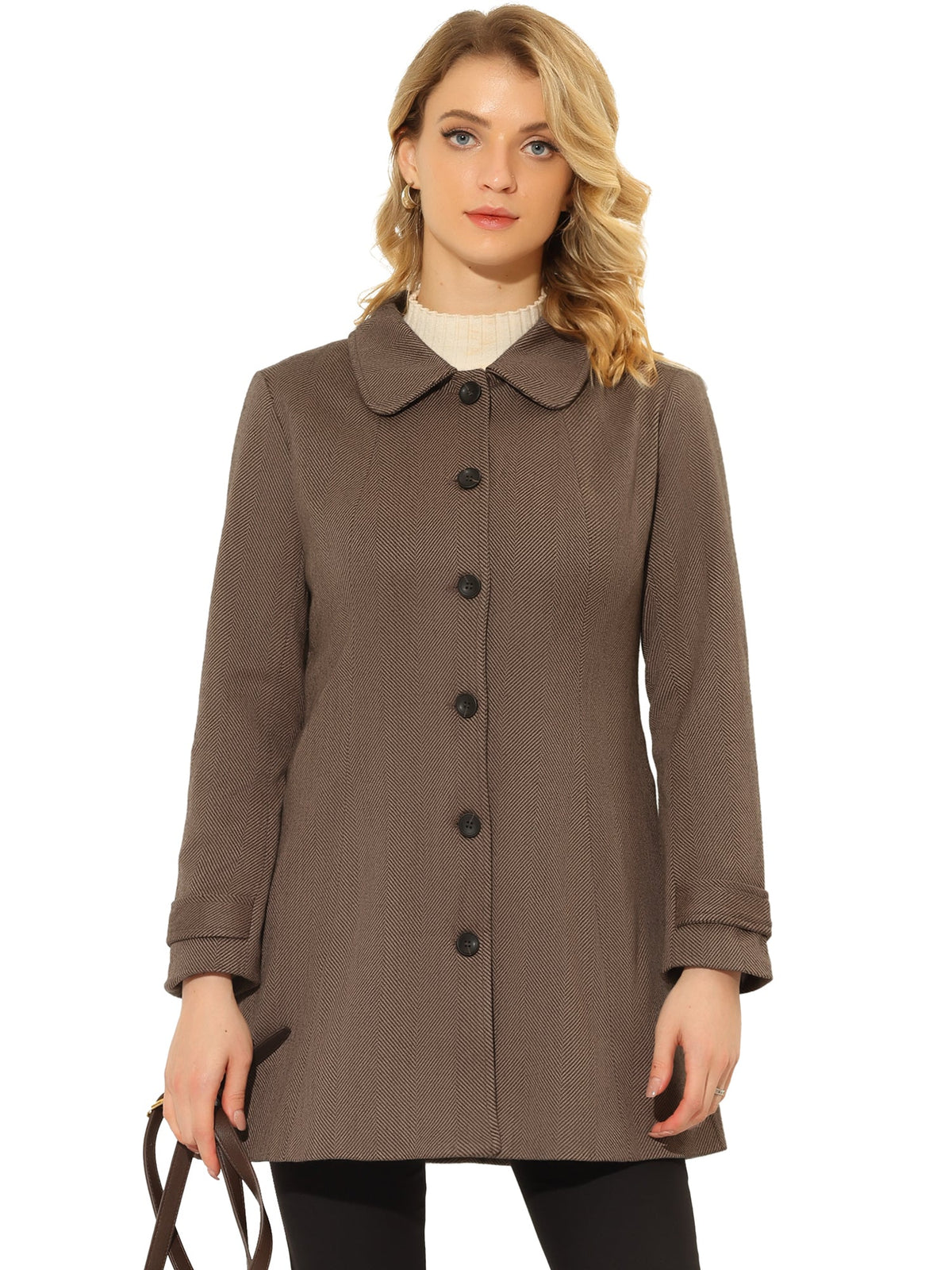 Slim-Profile Striped Overcoat