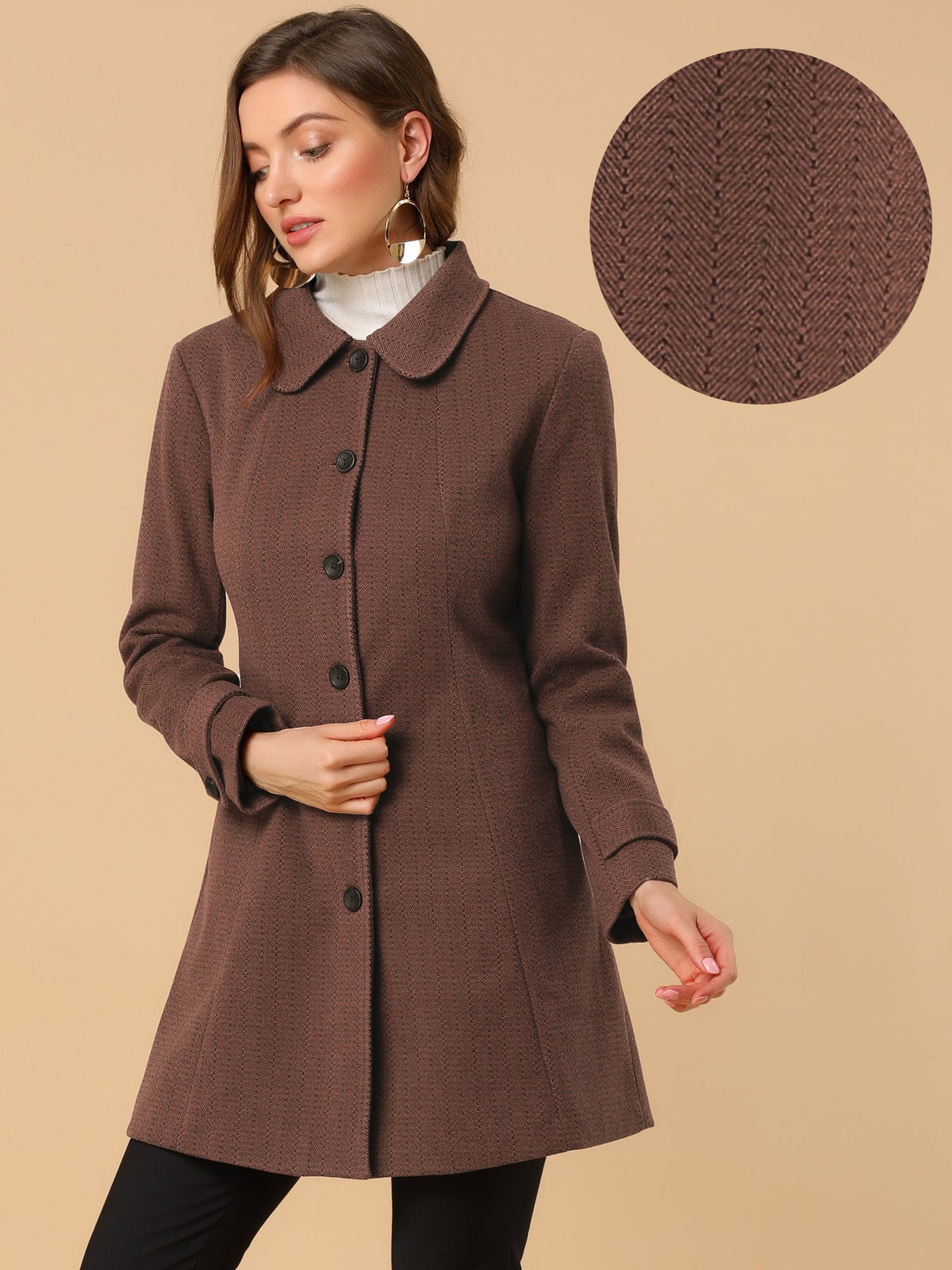 Slim-Profile Striped Overcoat
