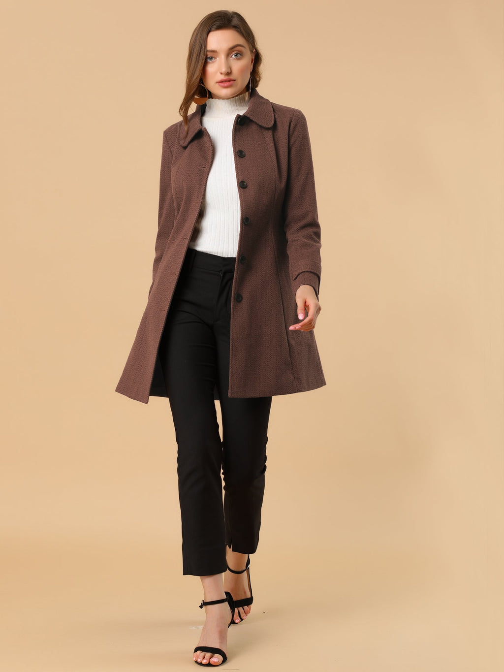 Slim-Profile Striped Overcoat