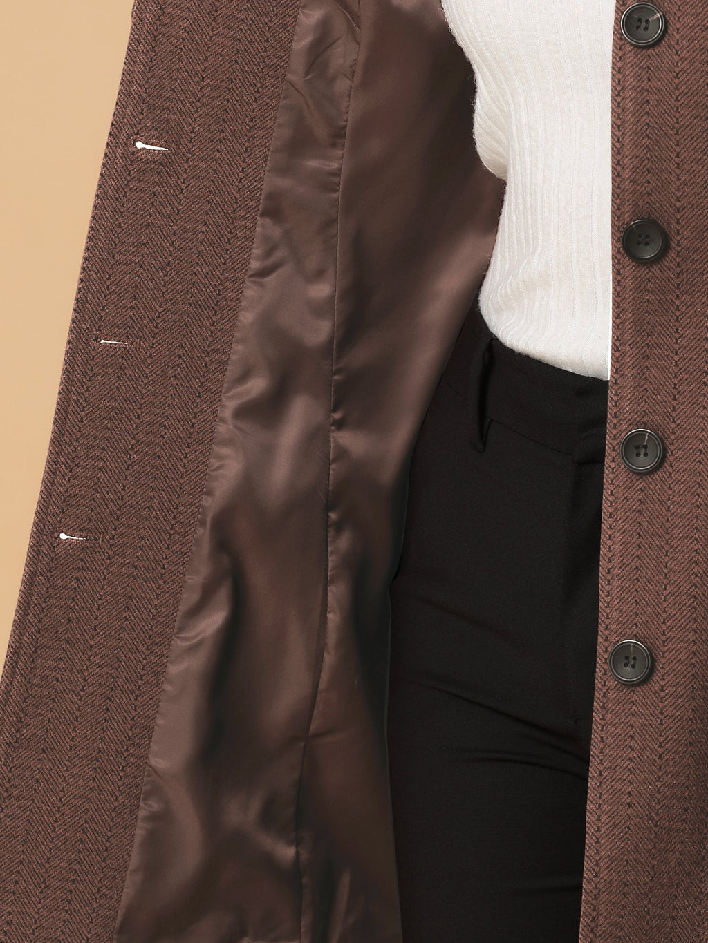Slim-Profile Striped Overcoat