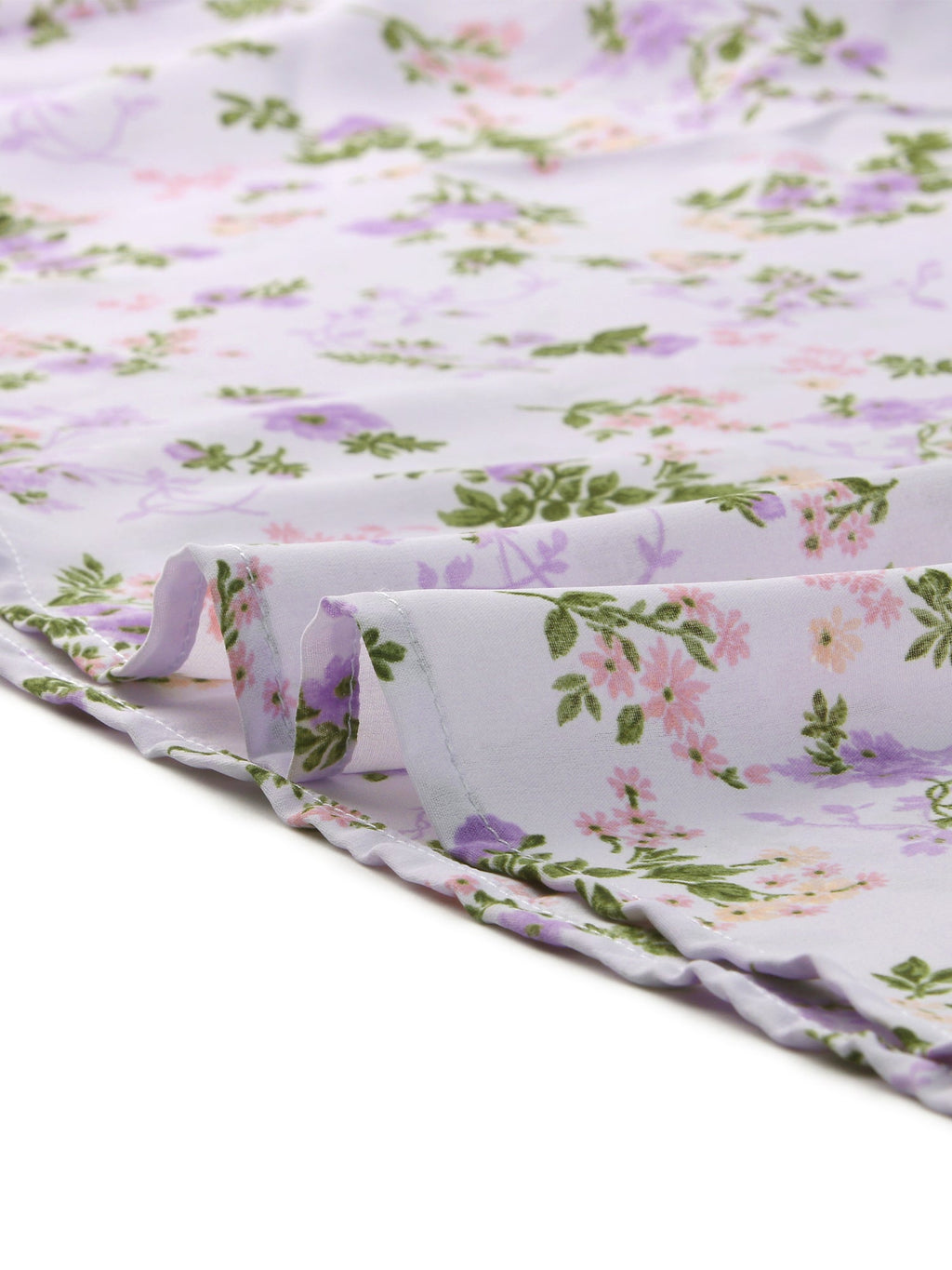 Smocked Floral Square Neck Dress