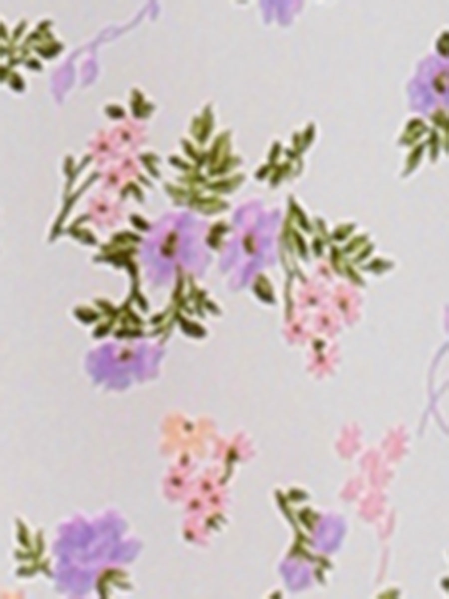 Smocked Floral Square Neck Dress