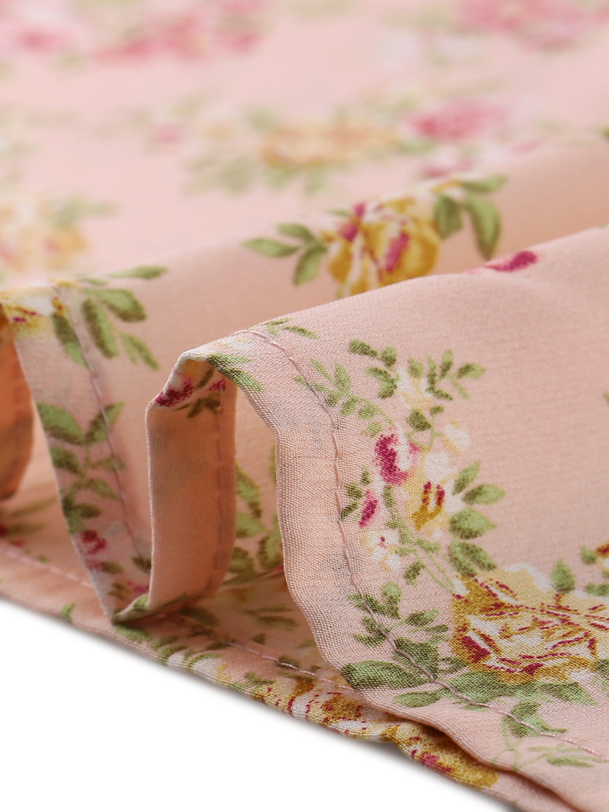 Smocked Floral Square Neck Dress