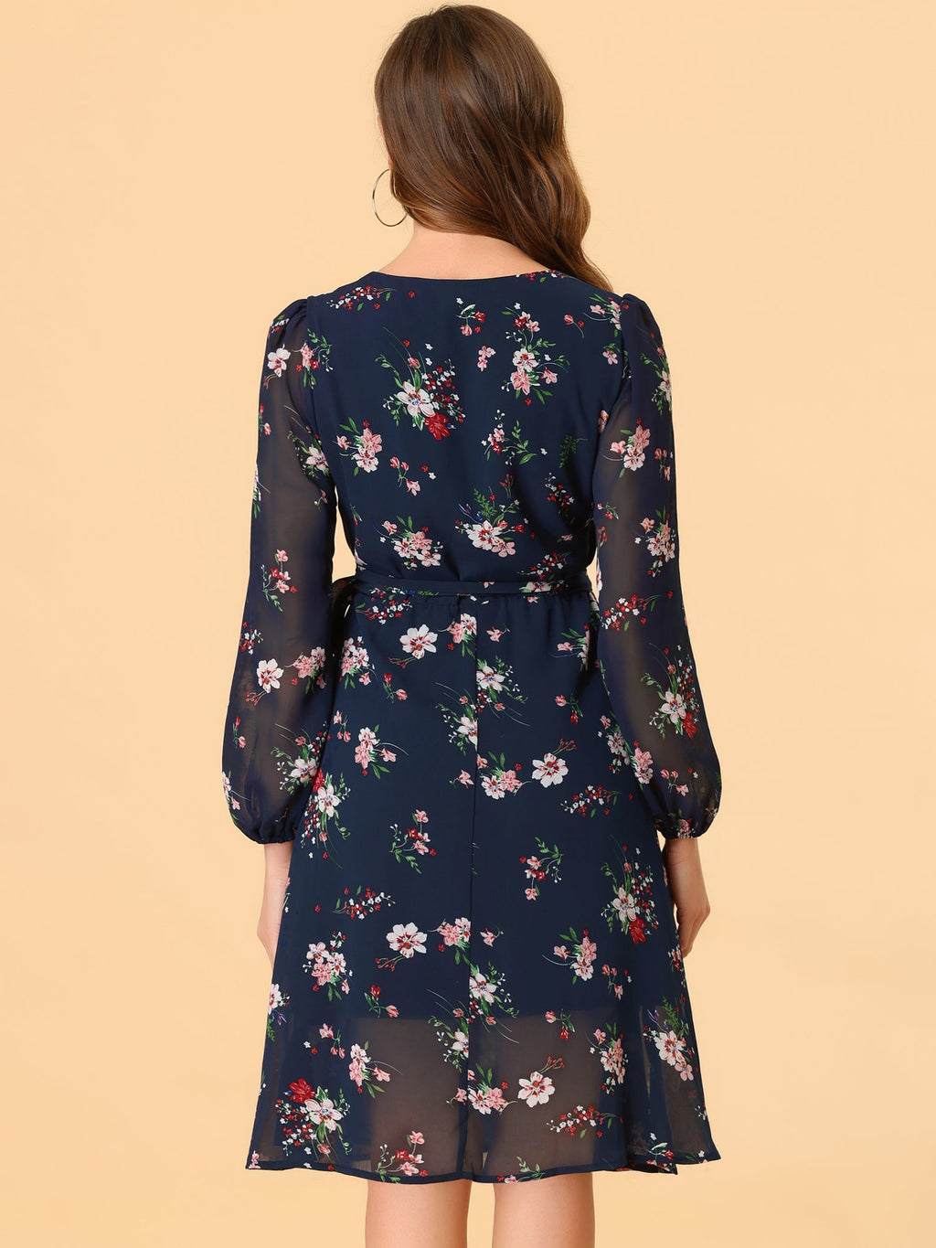 Tie Closure Sheer Long Dress