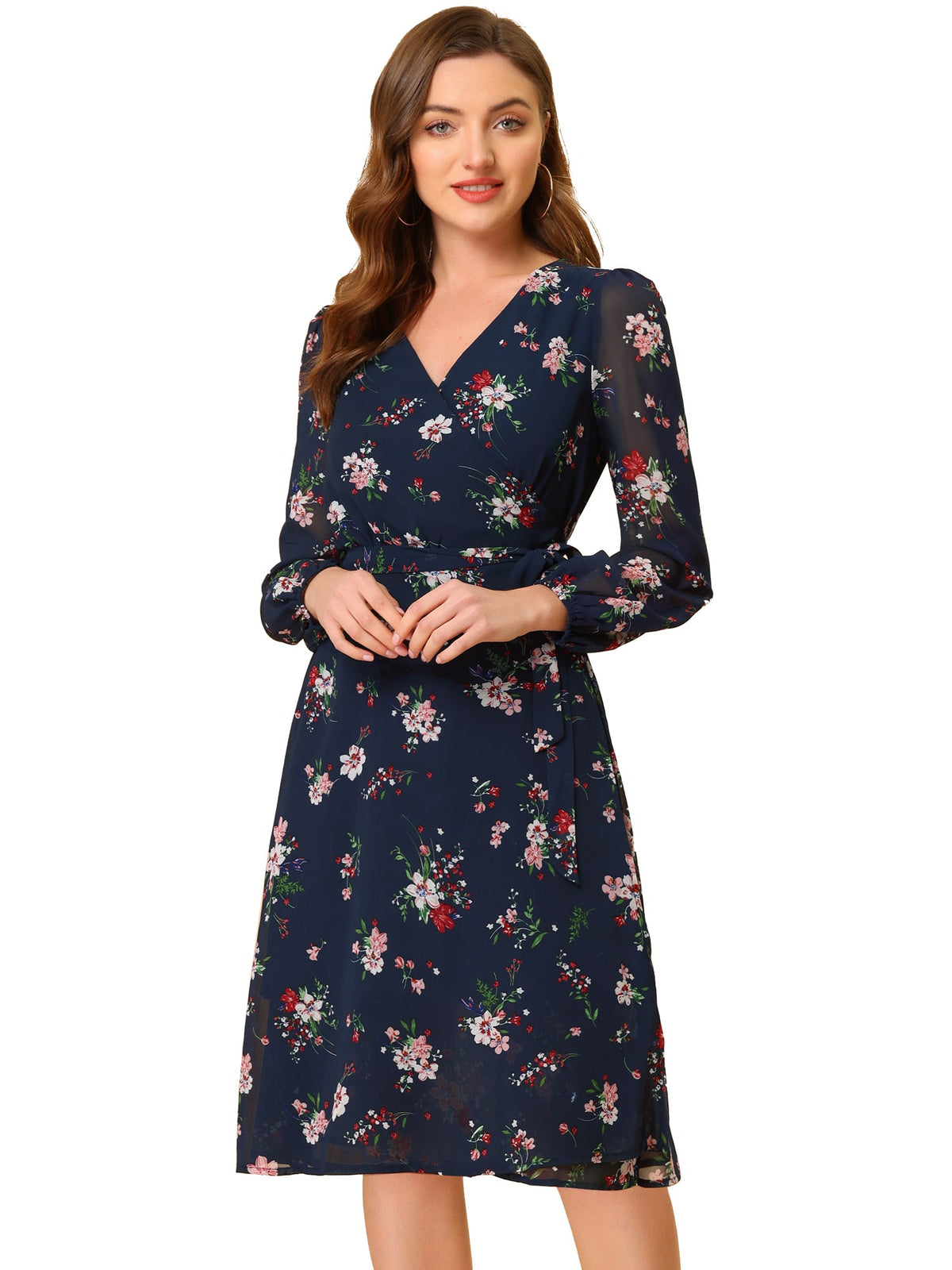 Tie Closure Sheer Long Dress