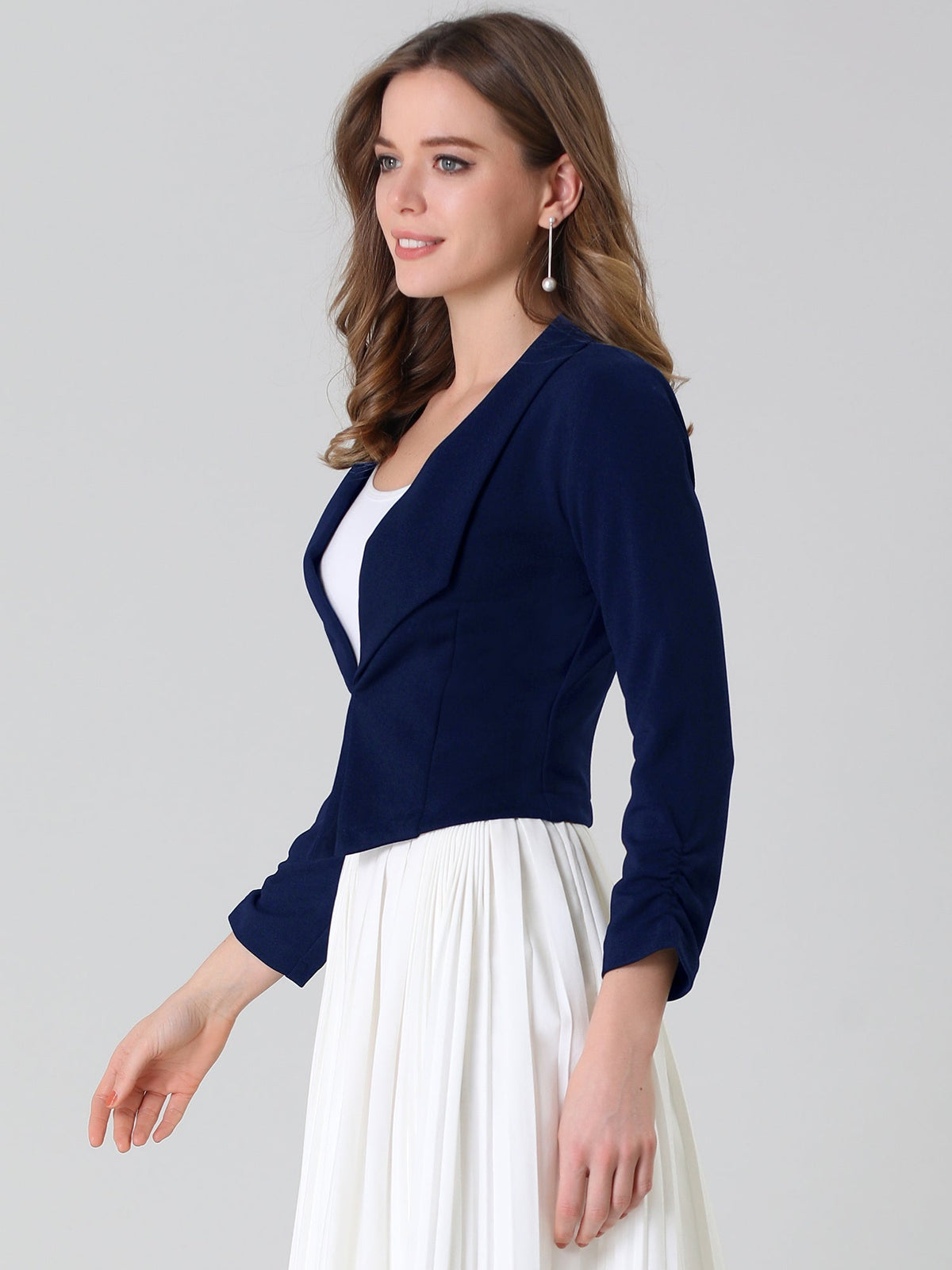 Open-Front Fitted Hook Blazer