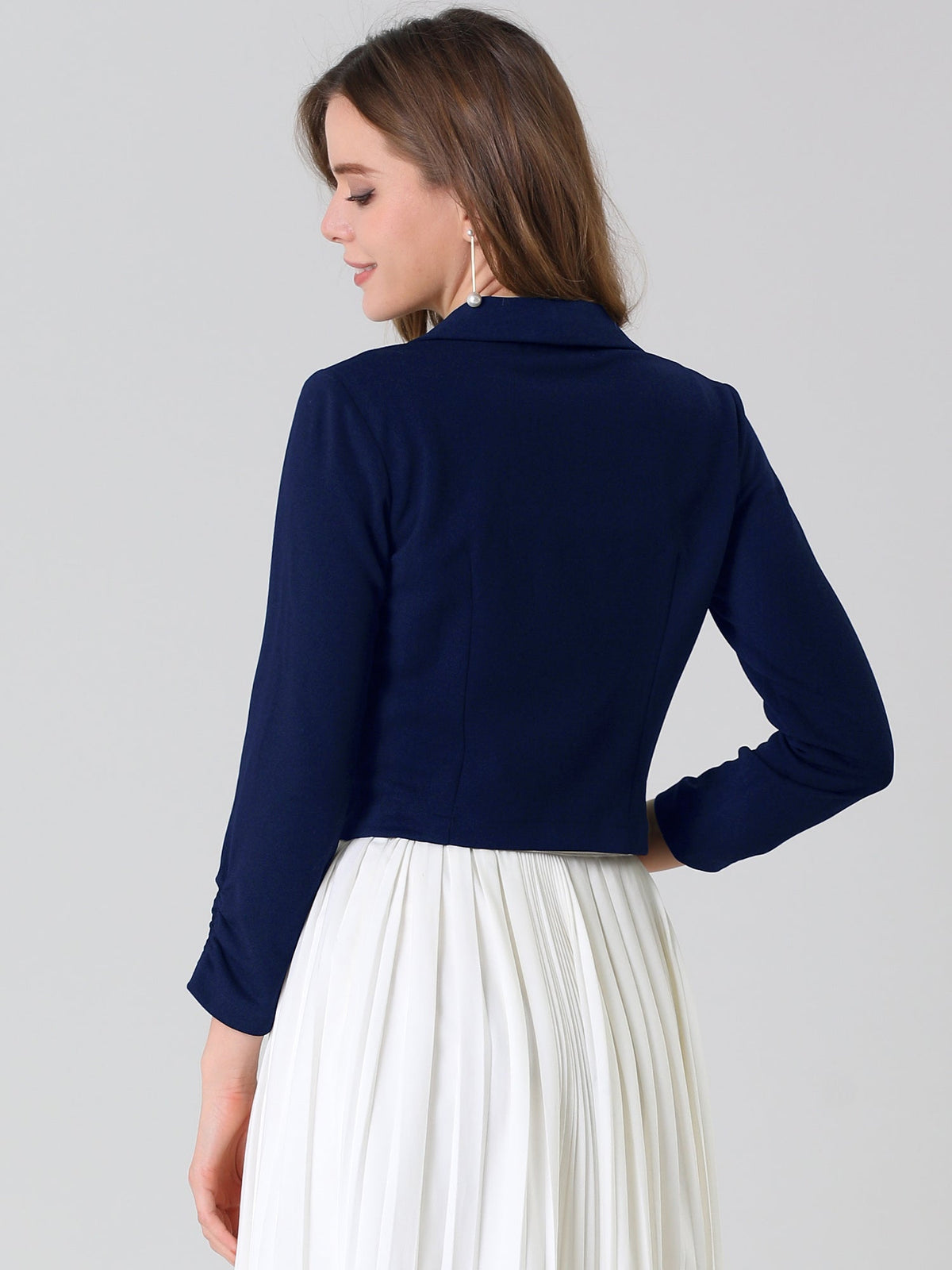 Open-Front Fitted Hook Blazer