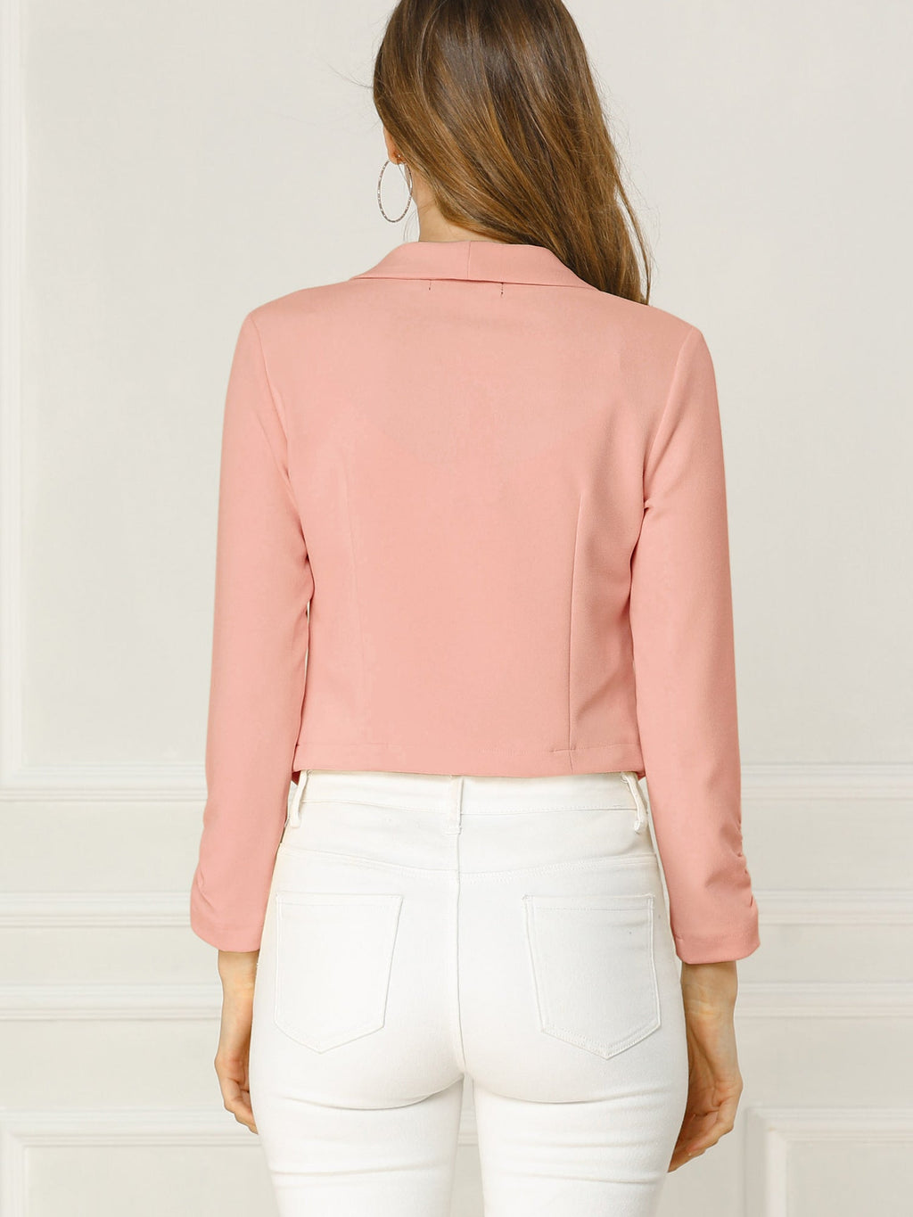 Open-Front Fitted Hook Blazer