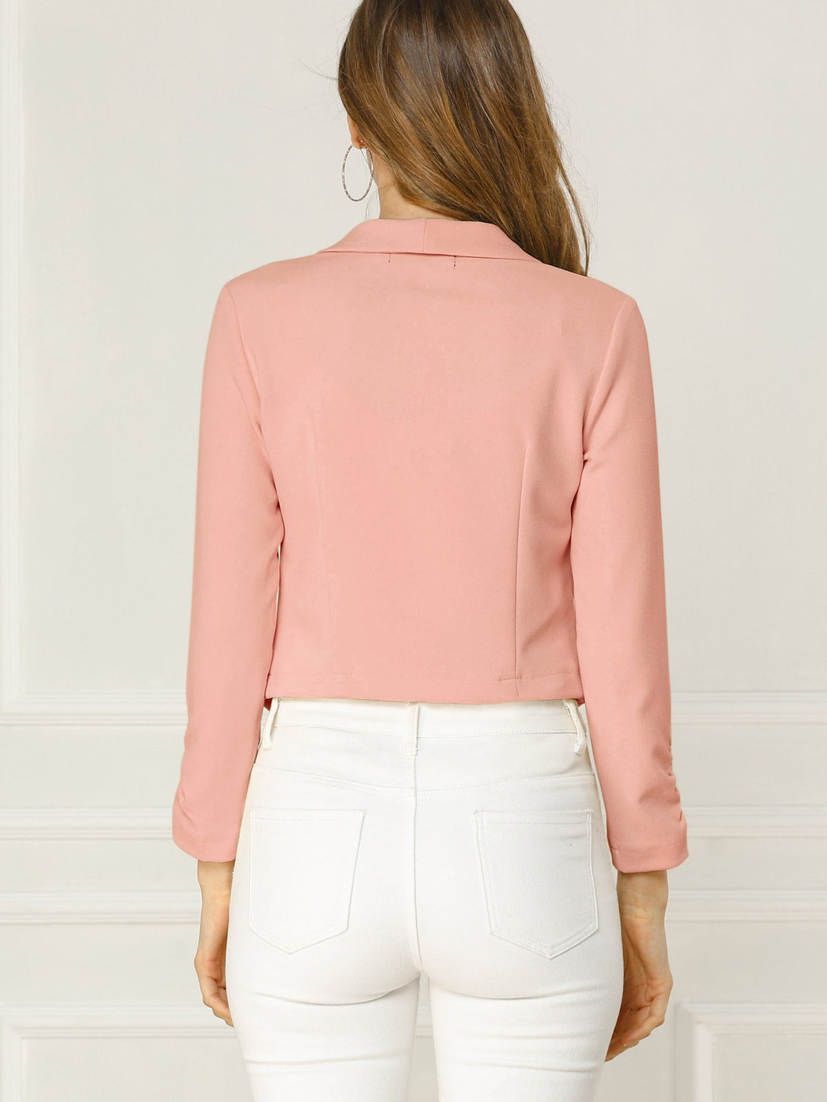 Open-Front Fitted Hook Blazer