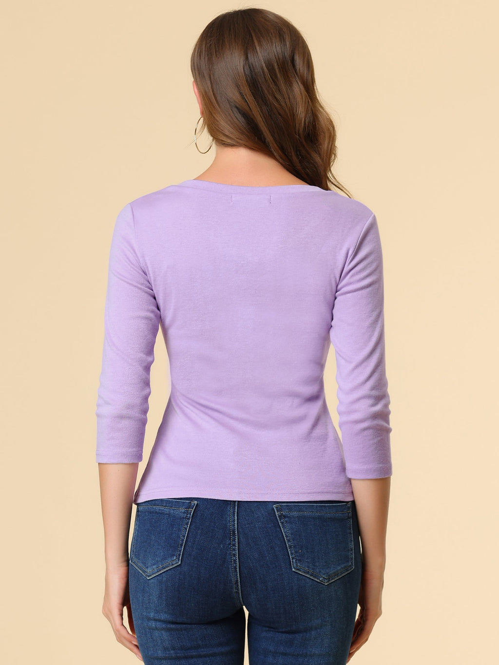 Ruched V-Neck Stretch Blouse