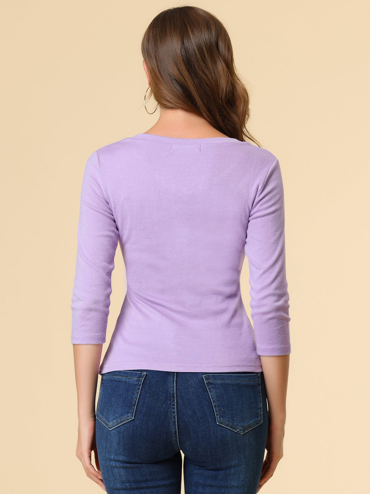 Ruched V-Neck Stretch Blouse