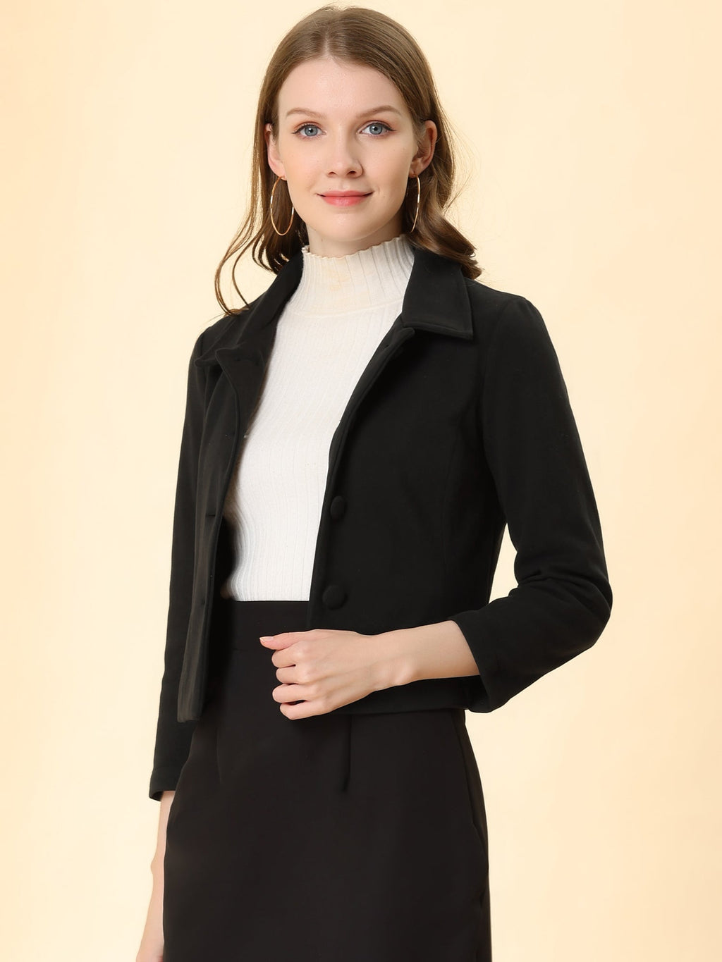 Cotton-Blend Point Collar Bomber Jacket
