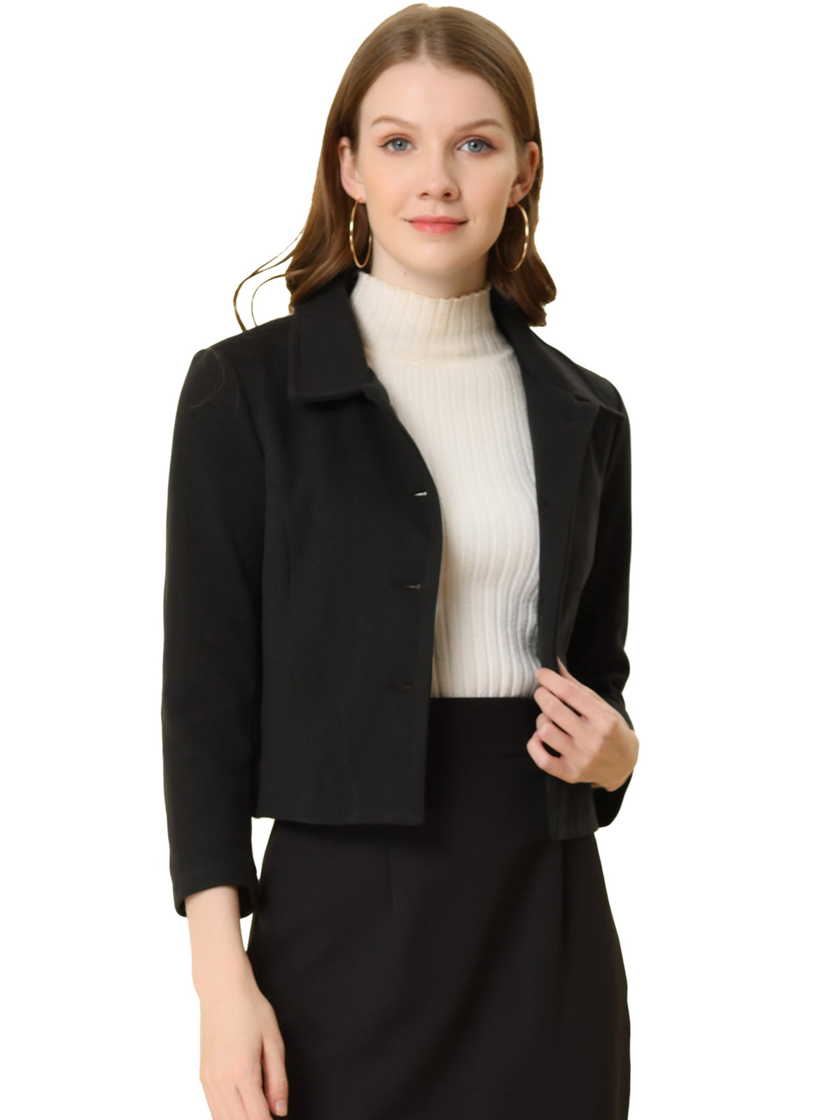 Cotton-Blend Point Collar Bomber Jacket
