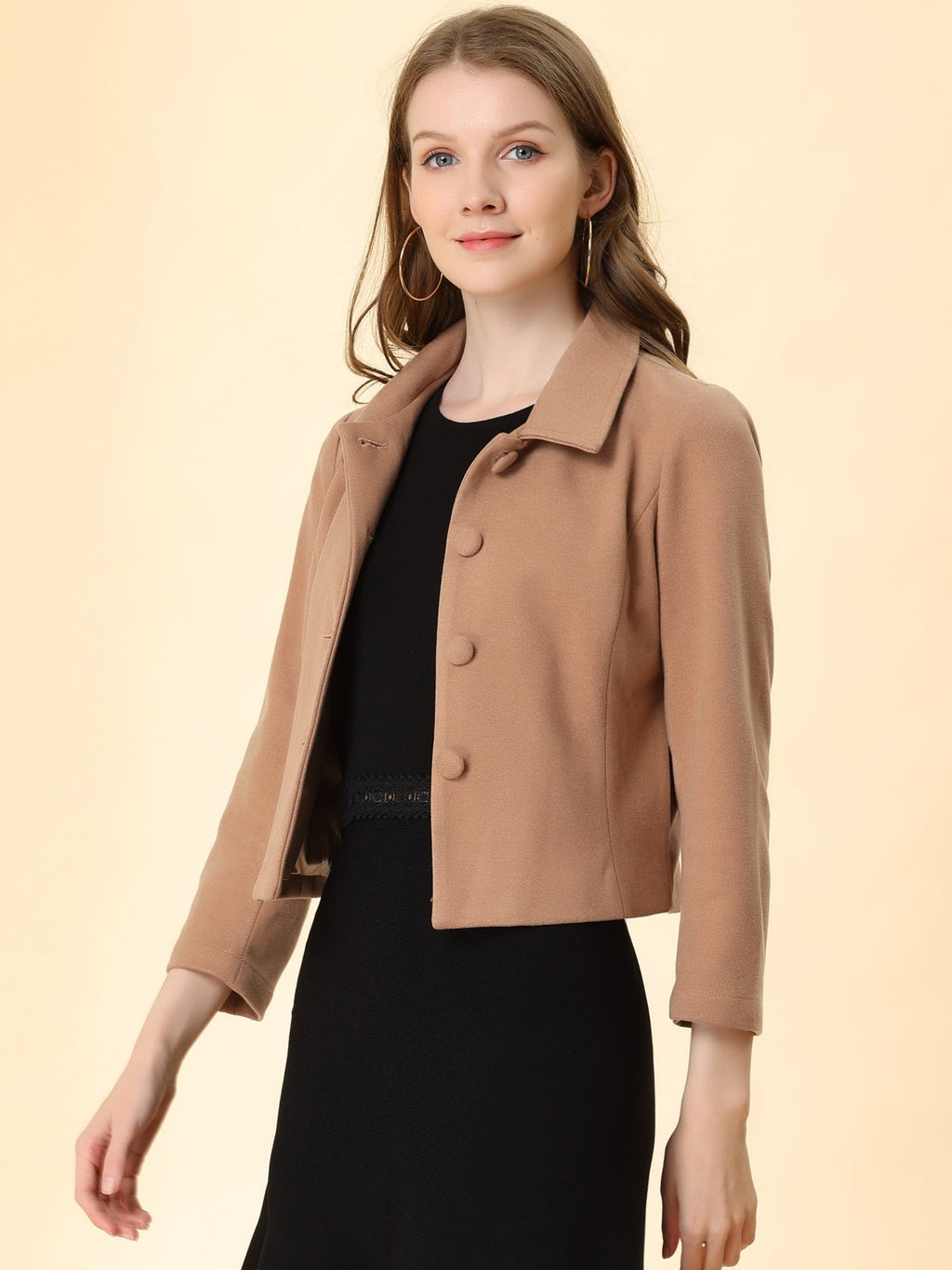 Cotton-Blend Point Collar Bomber Jacket