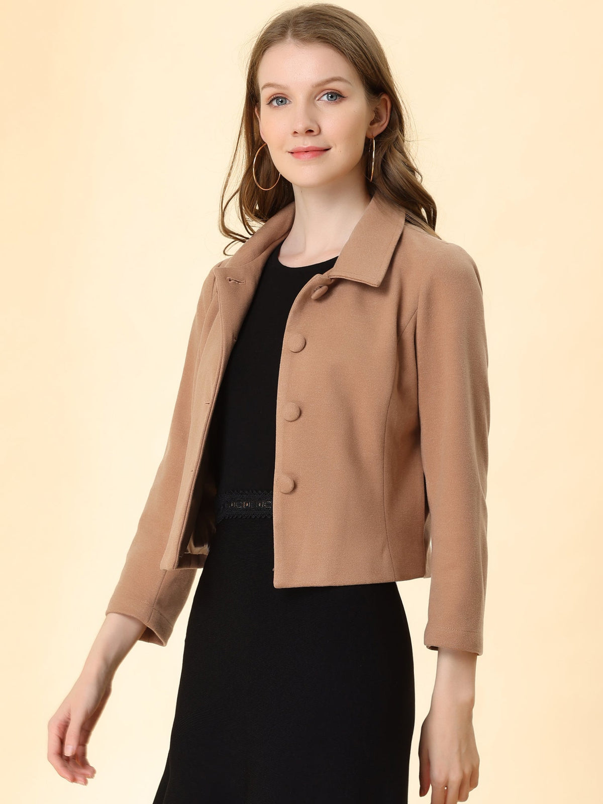 Cotton-Blend Point Collar Bomber Jacket