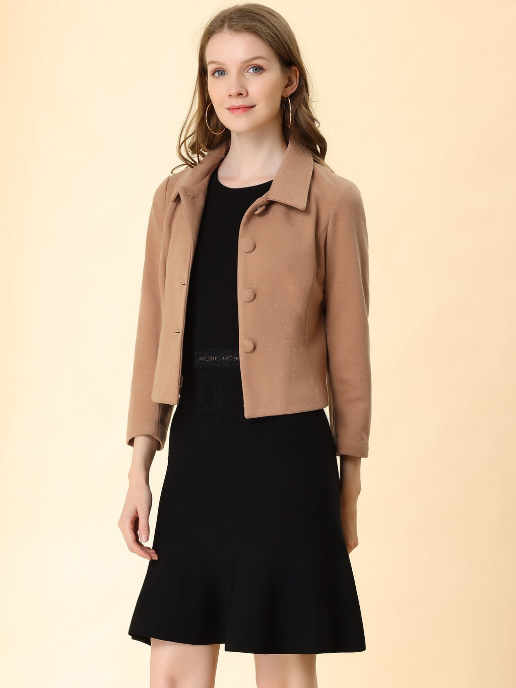 Cotton-Blend Point Collar Bomber Jacket