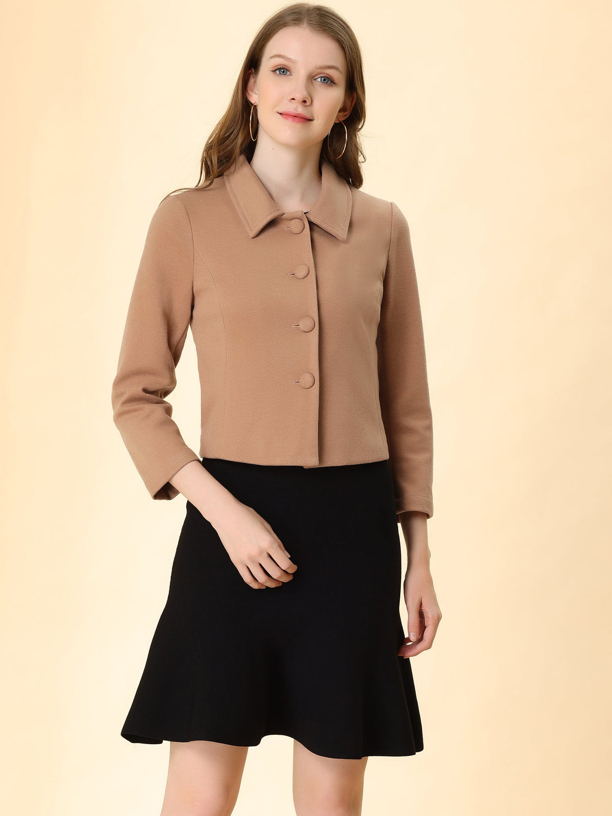 Cotton-Blend Point Collar Bomber Jacket