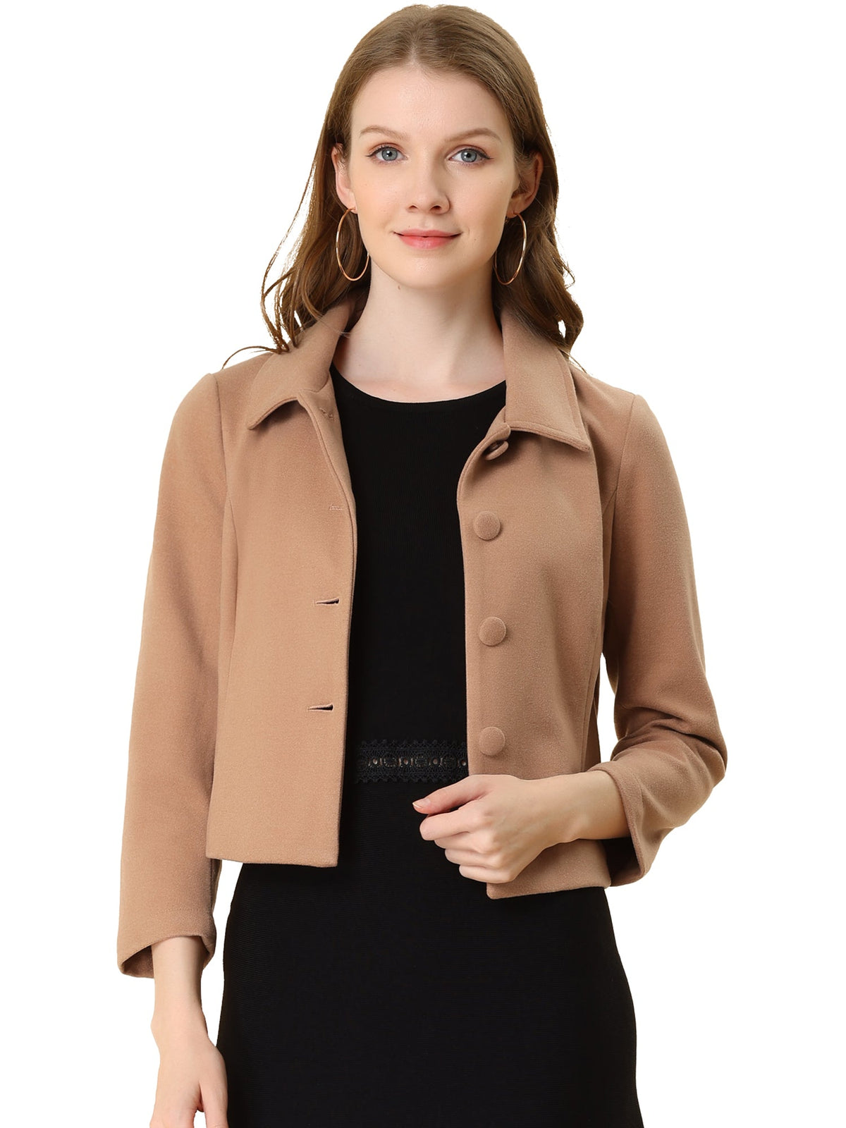 Cotton-Blend Point Collar Bomber Jacket