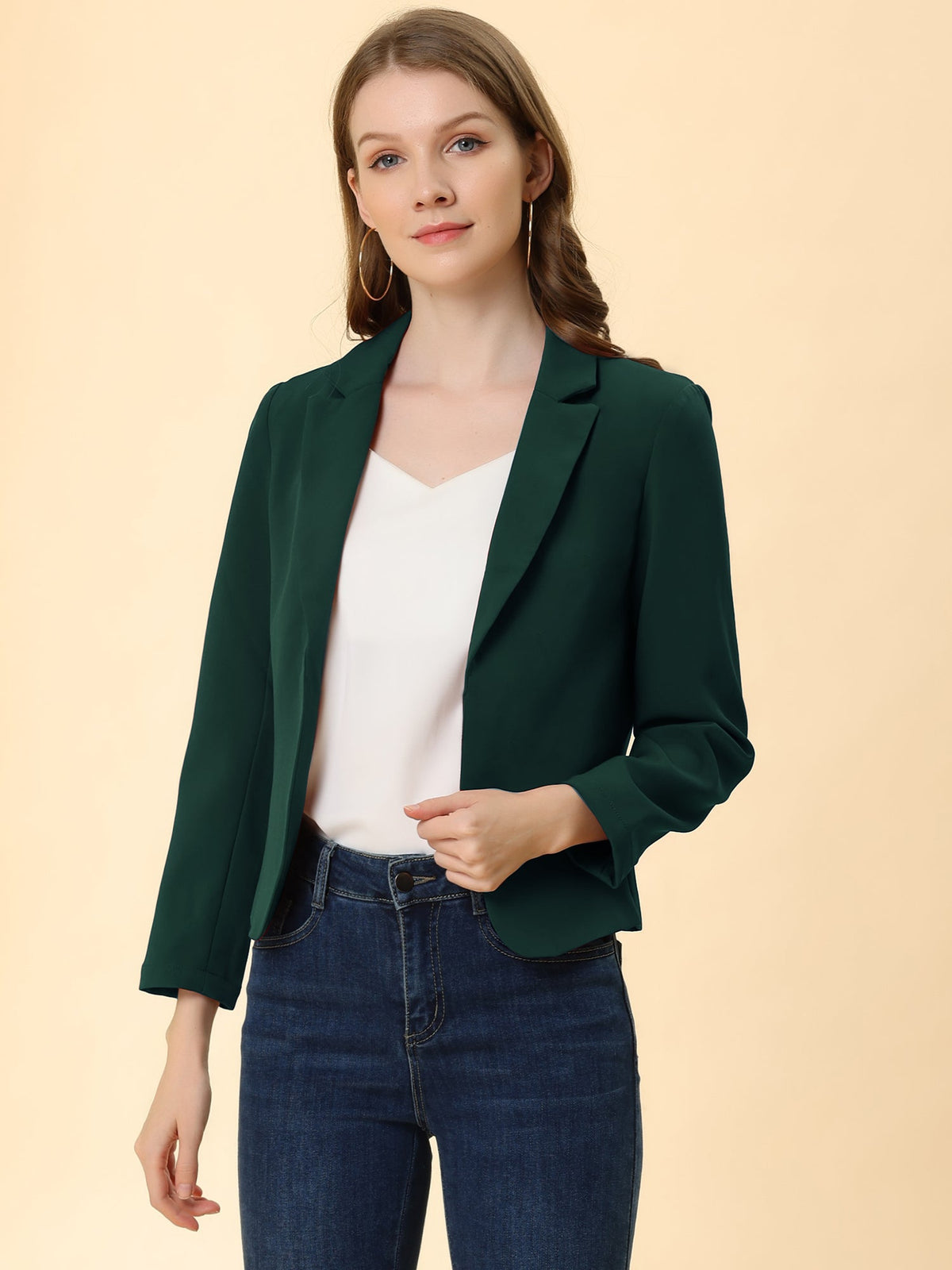 Padded-Shoulder Fully Lined Soft Blazer