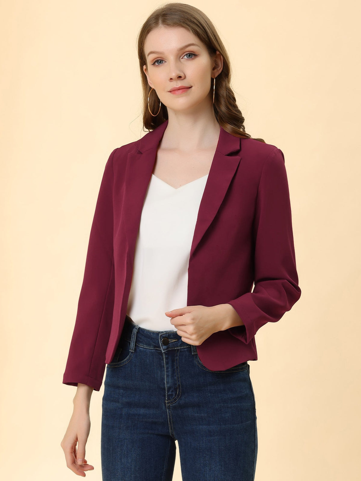 Padded-Shoulder Fully Lined Soft Blazer