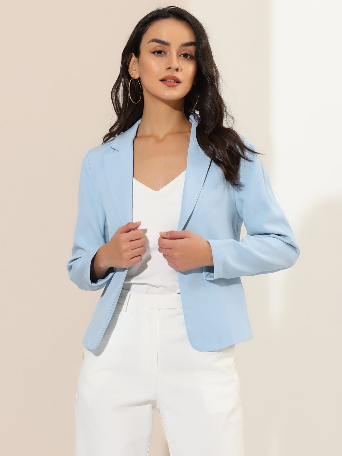 Padded-Shoulder Fully Lined Soft Blazer