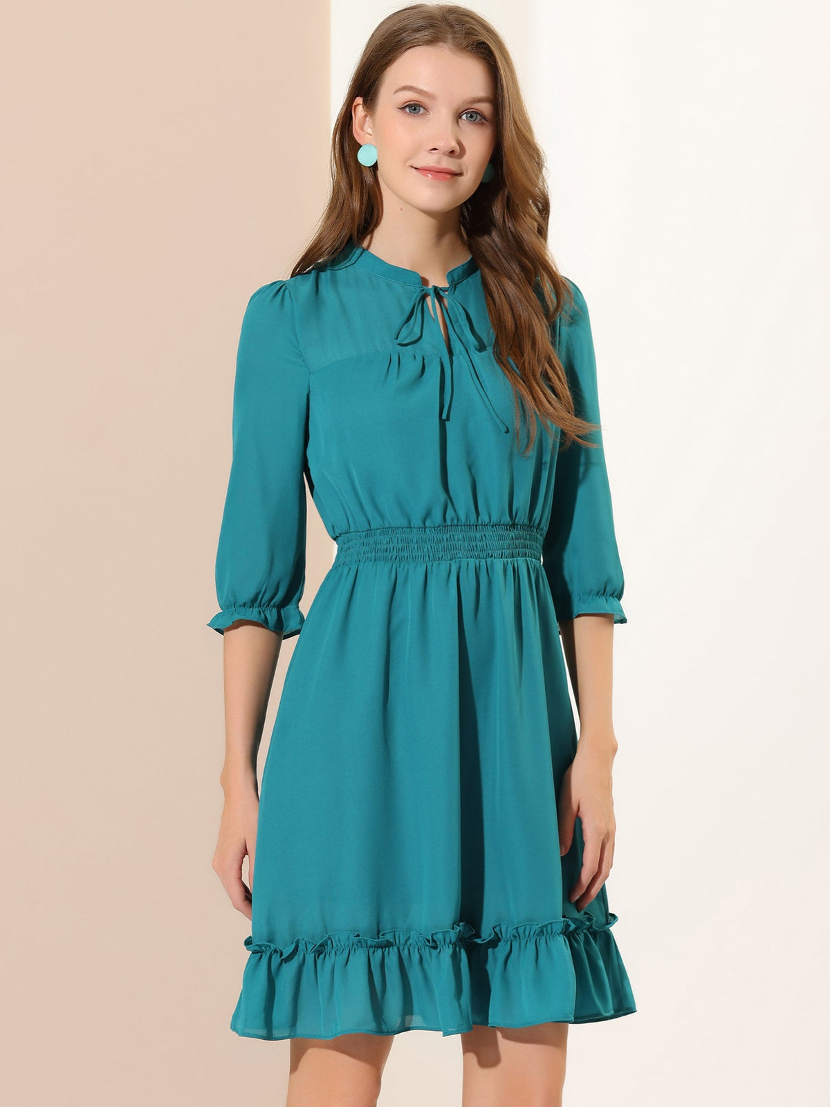 Smocked Layered Ruffle Dress
