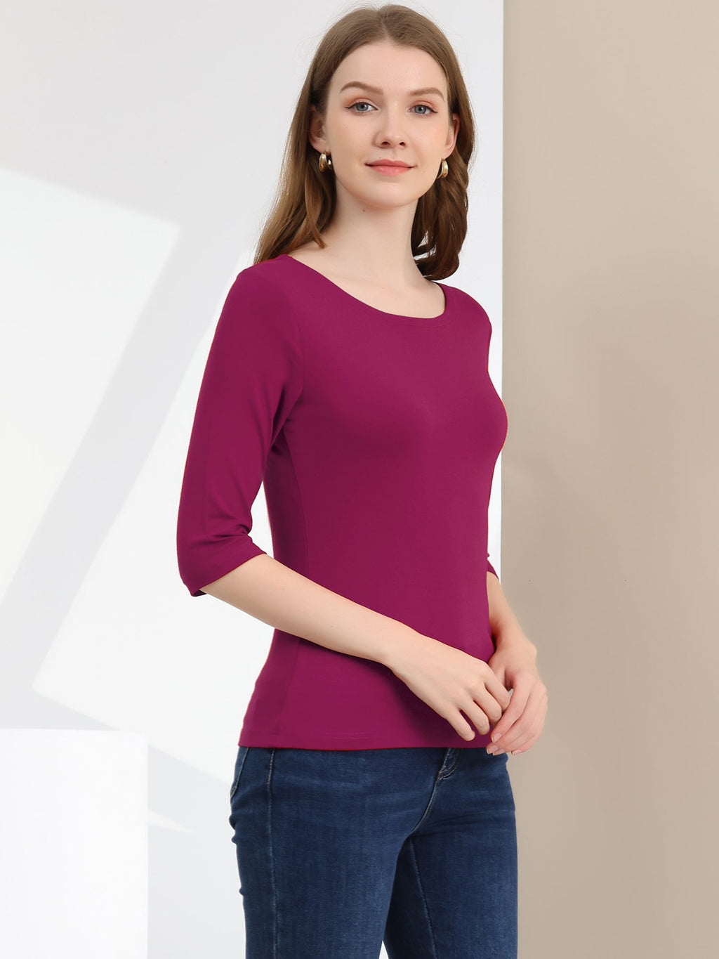 Drape Solid Long-Sleeve Top