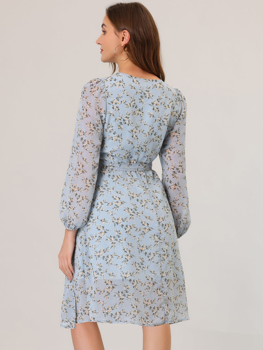 Tie Closure Sheer Long Dress