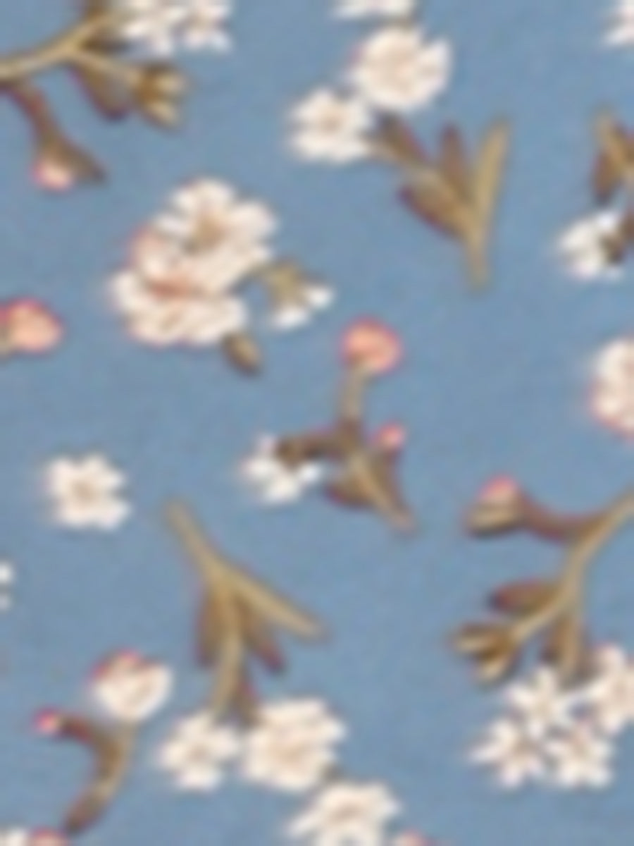 Smocked Floral Square Neck Dress