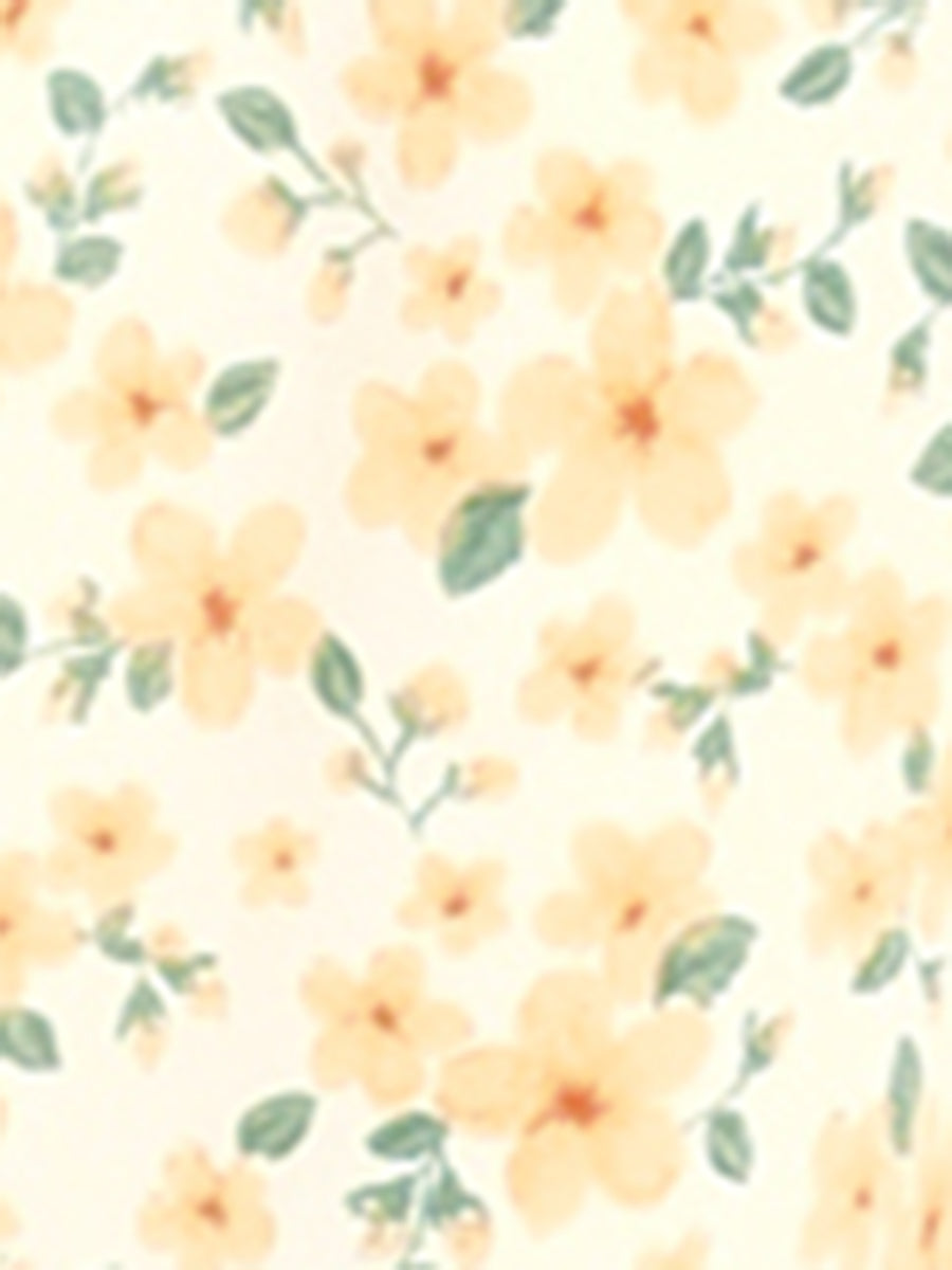 Smocked Floral Square Neck Dress
