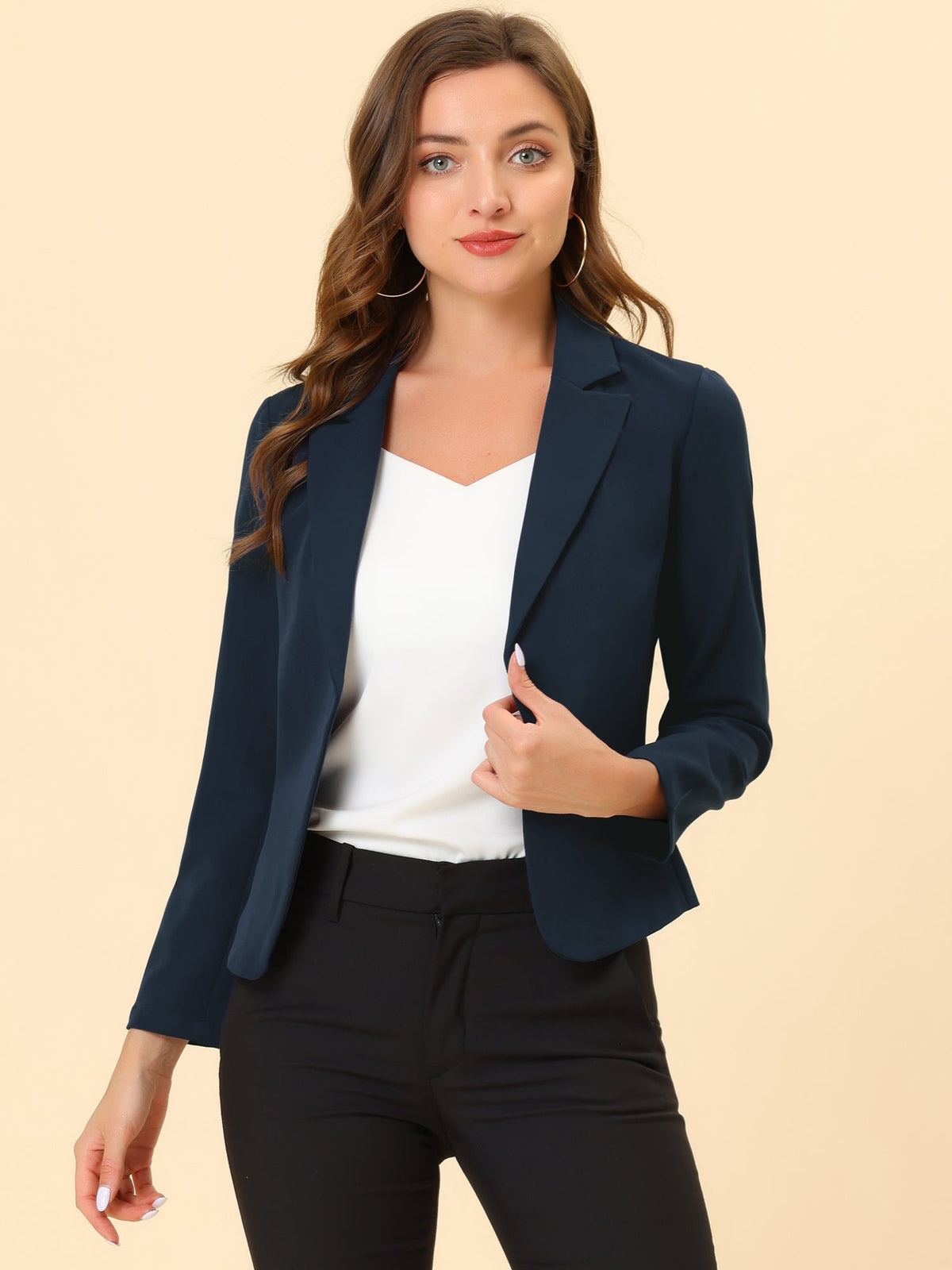 Padded-Shoulder Fully Lined Soft Blazer