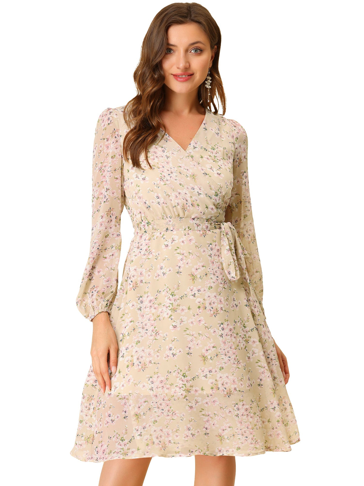 Tie Closure Sheer Long Dress