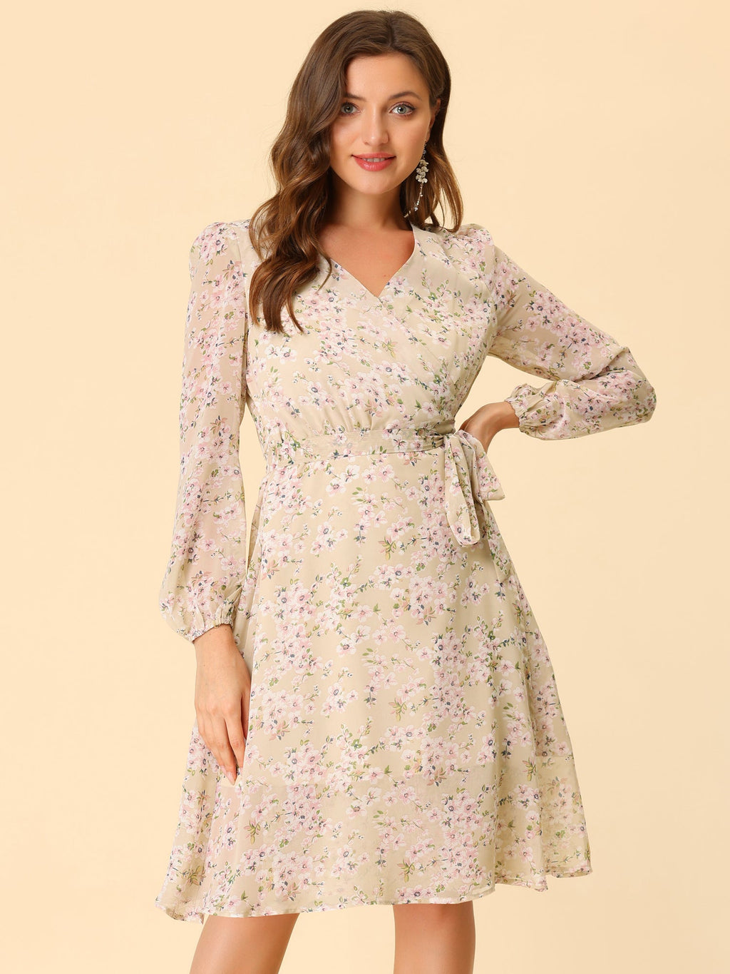 Tie Closure Sheer Long Dress