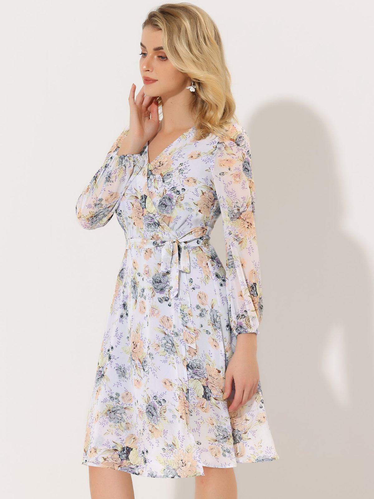 Tie Closure Sheer Long Dress