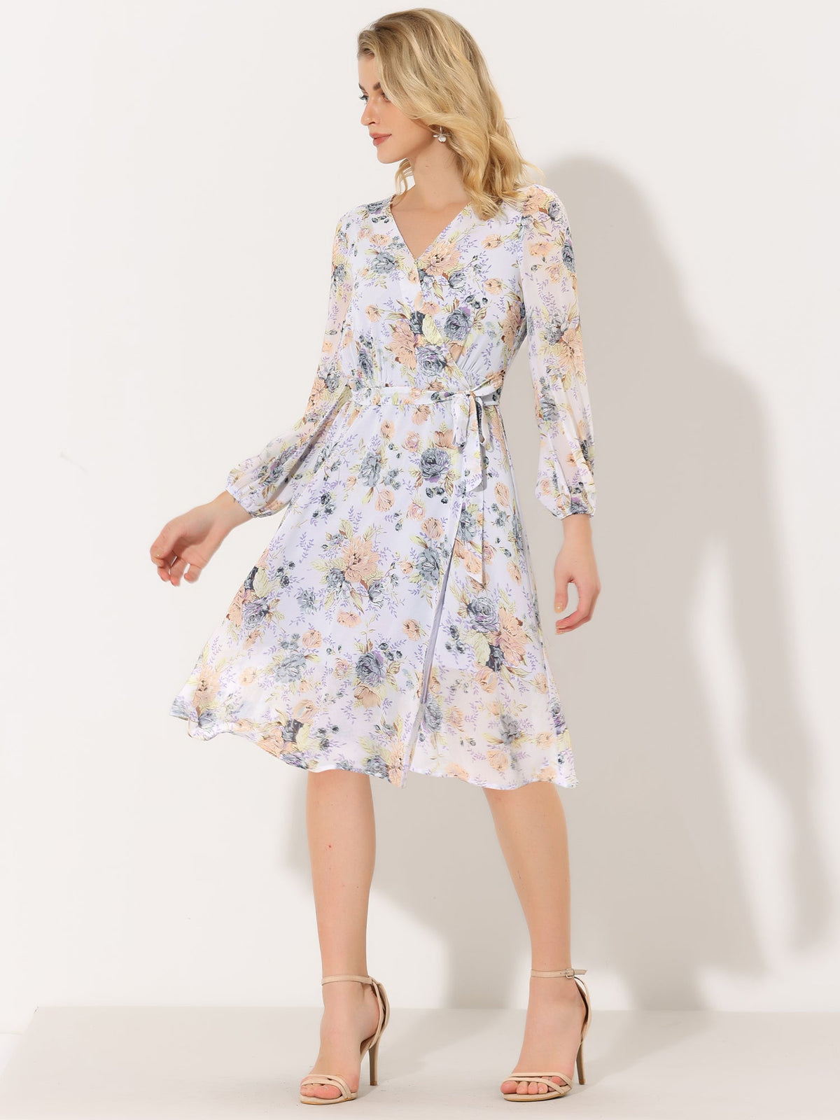 Tie Closure Sheer Long Dress